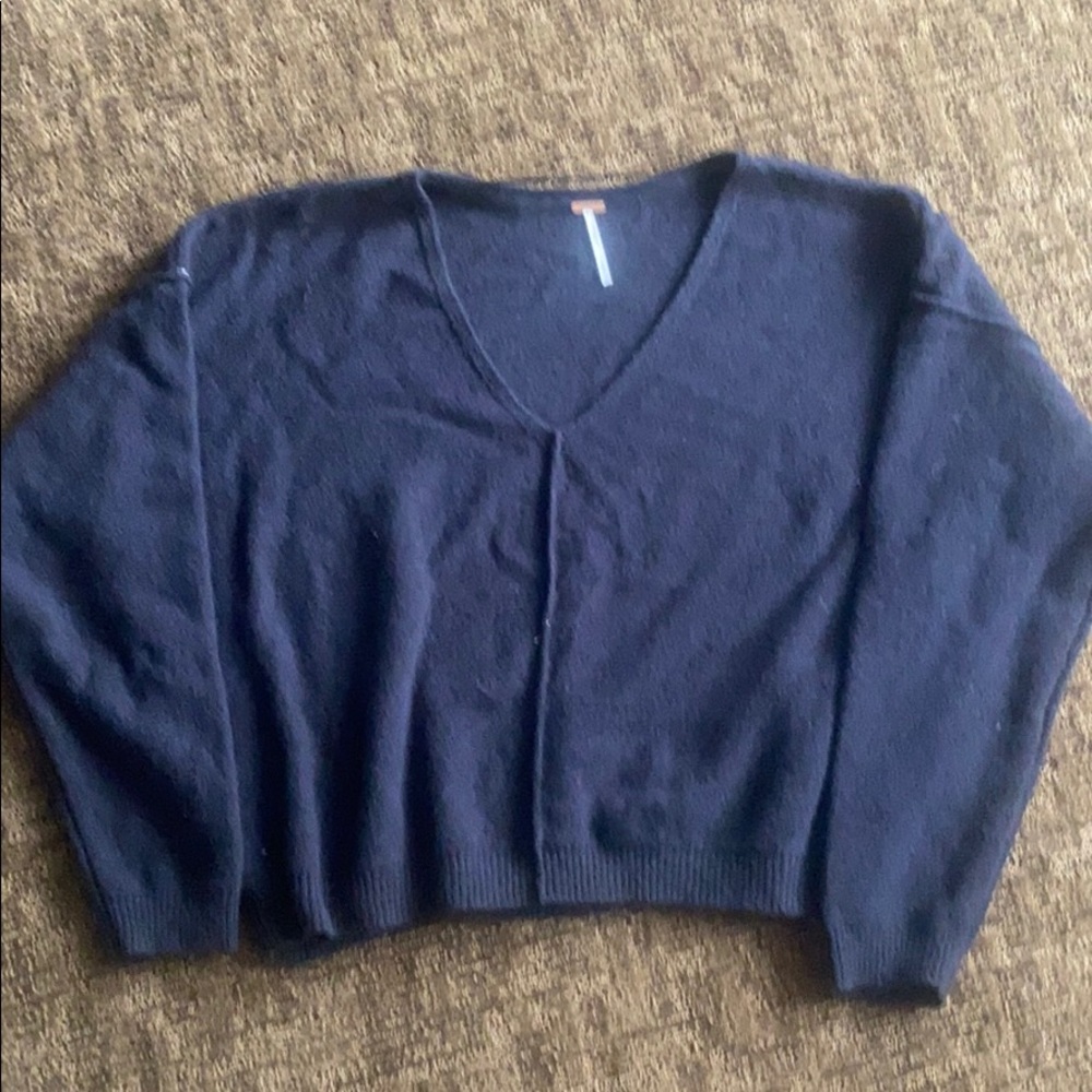 Free people sweat shirt V-neck size M black